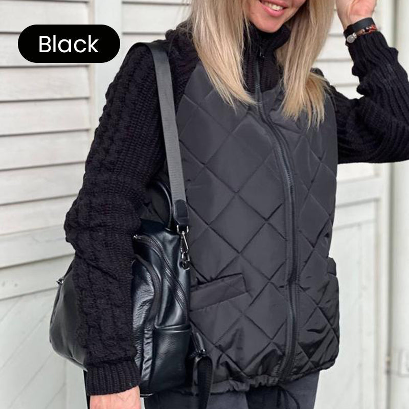 🔥 Chaqueta Voluminosa de Tejido a Punto con Piezas Acolchadas para Mujer, Nueva 2025