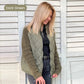 🔥 Chaqueta Voluminosa de Tejido a Punto con Piezas Acolchadas para Mujer, Nueva 2025