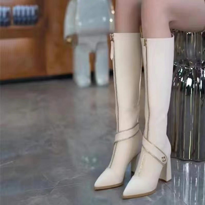 🔥🖤Rebajas Black Friday:48% DE DESCUENTO🔥Botas altas hasta la rodilla con tacón grueso y puntera afilada