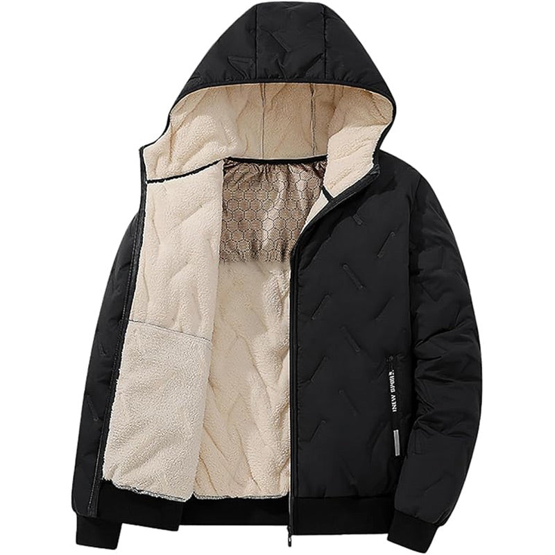 Chaqueta con Capucha y Cremallera para Hombre – Caliente de Invierno