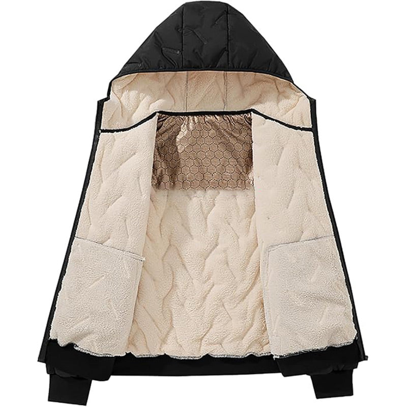 Chaqueta con Capucha y Cremallera para Hombre – Caliente de Invierno