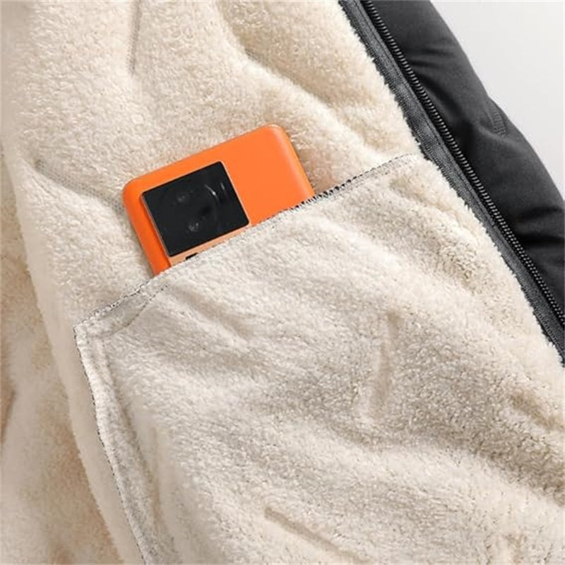 Chaqueta con Capucha y Cremallera para Hombre – Caliente de Invierno