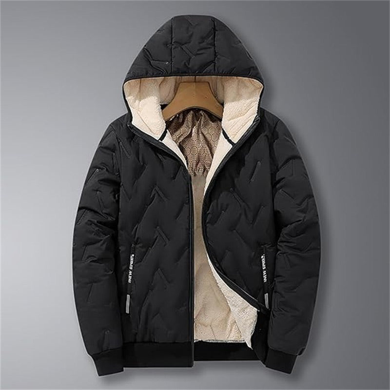 Chaqueta con Capucha y Cremallera para Hombre – Caliente de Invierno