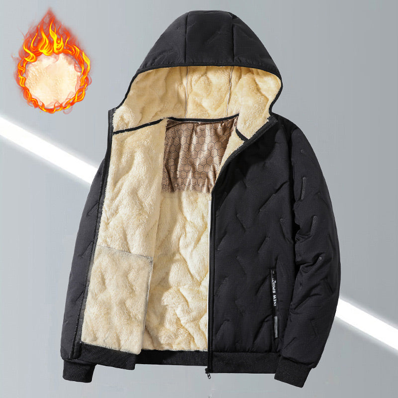 Chaqueta con Capucha y Cremallera para Hombre – Caliente de Invierno