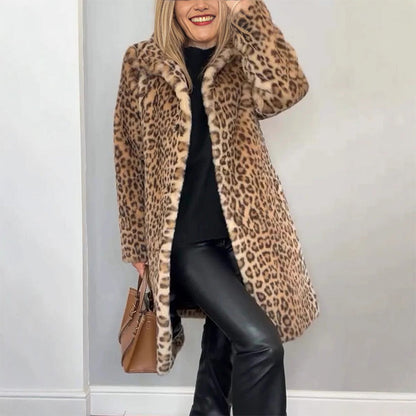 💖 Chaqueta de Estampado de Leopardo de Mediano Largo para Mujer - COMPRA 2 ENVÍO GRATIS