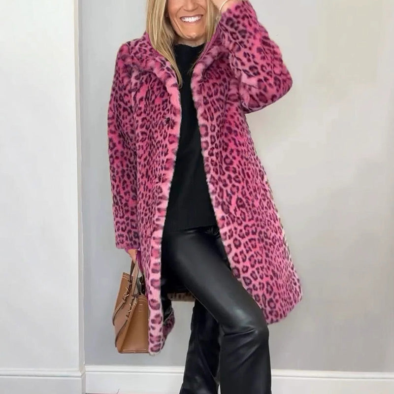 💖 Chaqueta de Estampado de Leopardo de Mediano Largo para Mujer - COMPRA 2 ENVÍO GRATIS