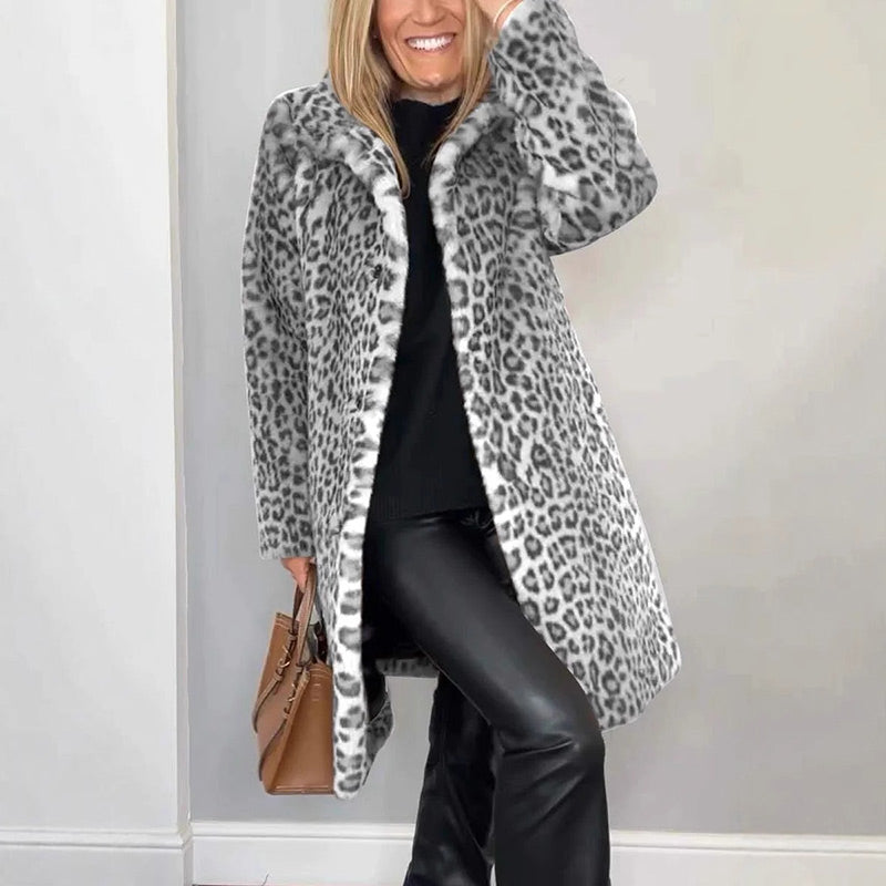 💖 Chaqueta de Estampado de Leopardo de Mediano Largo para Mujer - COMPRA 2 ENVÍO GRATIS