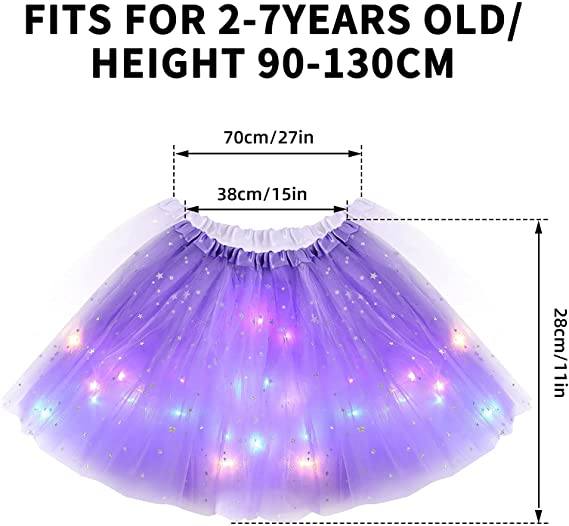 🎁💃 Mini Falda Luminosa para Niñas – Ideal para Regalo de Cumpleaños, Bailes de Ballet y Juegos Nocturnos Mágicos 🩰🌌