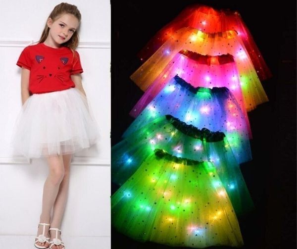 🎁💃 Mini Falda Luminosa para Niñas – Ideal para Regalo de Cumpleaños, Bailes de Ballet y Juegos Nocturnos Mágicos 🩰🌌
