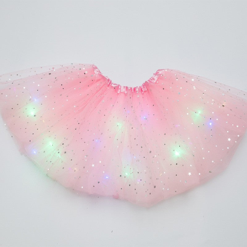 🎁💃 Mini Falda Luminosa para Niñas – Ideal para Regalo de Cumpleaños, Bailes de Ballet y Juegos Nocturnos Mágicos 🩰🌌