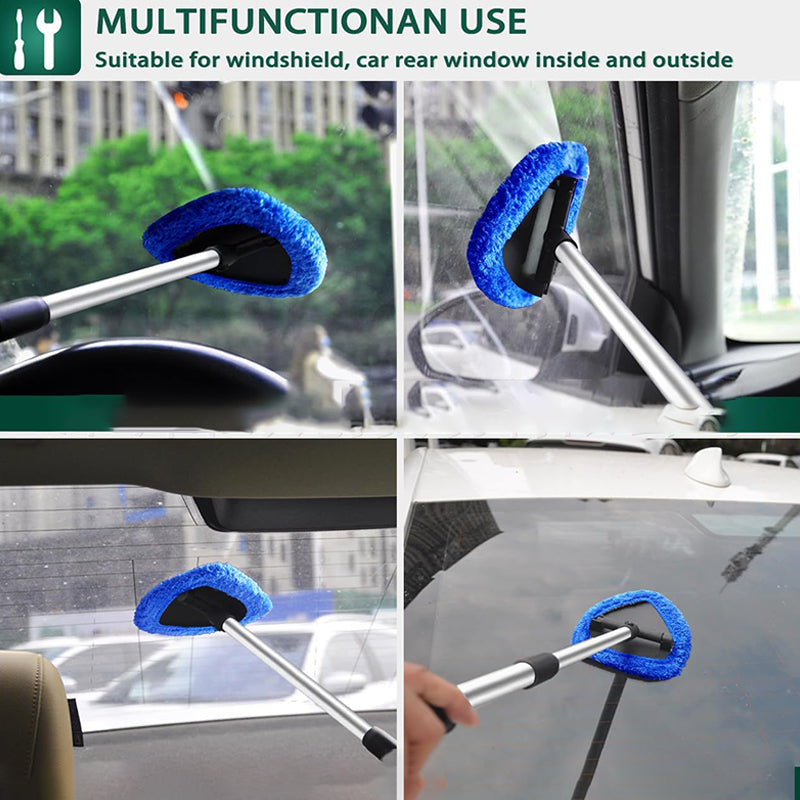 🚗 Herramienta de Limpieza de Parabrisas | Extensible, 180° Rotativo, Microfibra Sin Rayas ✨ Ideal para Auto y Hogar
