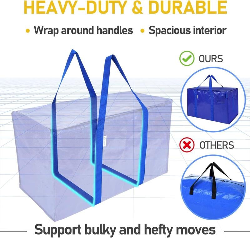 🏠🛍️ Bolsa multifuncional y resistente XL para almacenamiento y mudanzas ✈️
