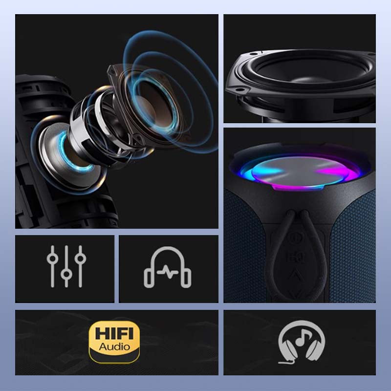 Altavoz Bluetooth portátil de 40W de pico con luz RGB