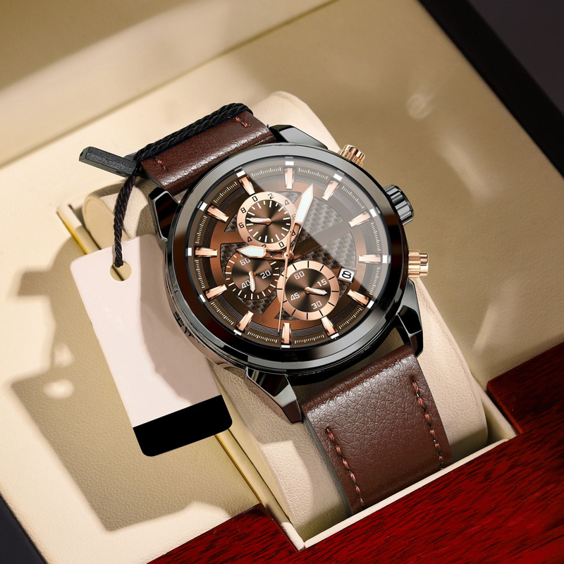 Reloj de Cuarzo Casual y Elegante para Hombre con Esfera Luminosa