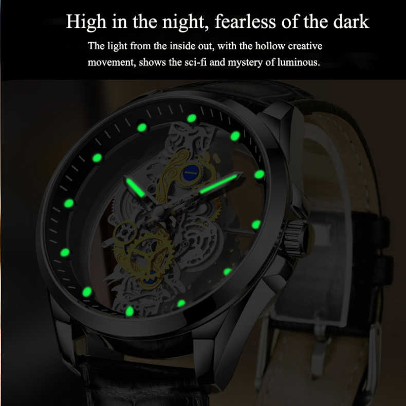 ⌚ 50 % DE DESCUENTO POR TIEMPO LIMITADO ✨ Reloj esqueleto de doble cara, luminoso y resistente al agua hasta 30 m ⚡