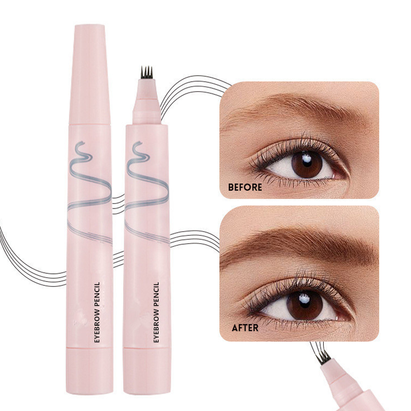 🖤 Lápiz de Cejas Impermeable de 4 Puntas | Trazos Finos Efecto Pelo Natural 💗 | Larga Duración 24H a Prueba de Manchas 🌧️ | 5 Tonos del Marrón al Negro 🎨 | Formato 12 g 👜