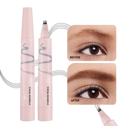 🖤 Lápiz de Cejas Impermeable de 4 Puntas | Trazos Finos Efecto Pelo Natural 💗 | Larga Duración 24H a Prueba de Manchas 🌧️ | 5 Tonos del Marrón al Negro 🎨 | Formato 12 g 👜