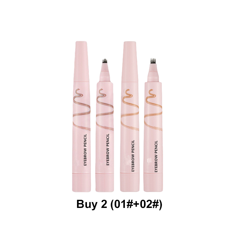 🖤 Lápiz de Cejas Impermeable de 4 Puntas | Trazos Finos Efecto Pelo Natural 💗 | Larga Duración 24H a Prueba de Manchas 🌧️ | 5 Tonos del Marrón al Negro 🎨 | Formato 12 g 👜