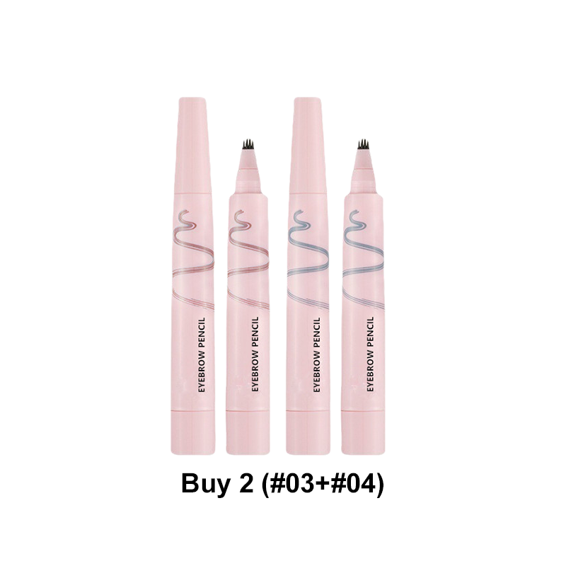 🖤 Lápiz de Cejas Impermeable de 4 Puntas | Trazos Finos Efecto Pelo Natural 💗 | Larga Duración 24H a Prueba de Manchas 🌧️ | 5 Tonos del Marrón al Negro 🎨 | Formato 12 g 👜