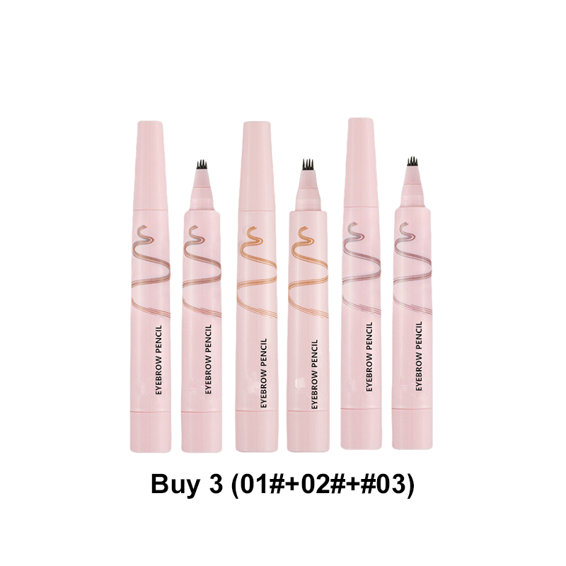 🖤 Lápiz de Cejas Impermeable de 4 Puntas | Trazos Finos Efecto Pelo Natural 💗 | Larga Duración 24H a Prueba de Manchas 🌧️ | 5 Tonos del Marrón al Negro 🎨 | Formato 12 g 👜