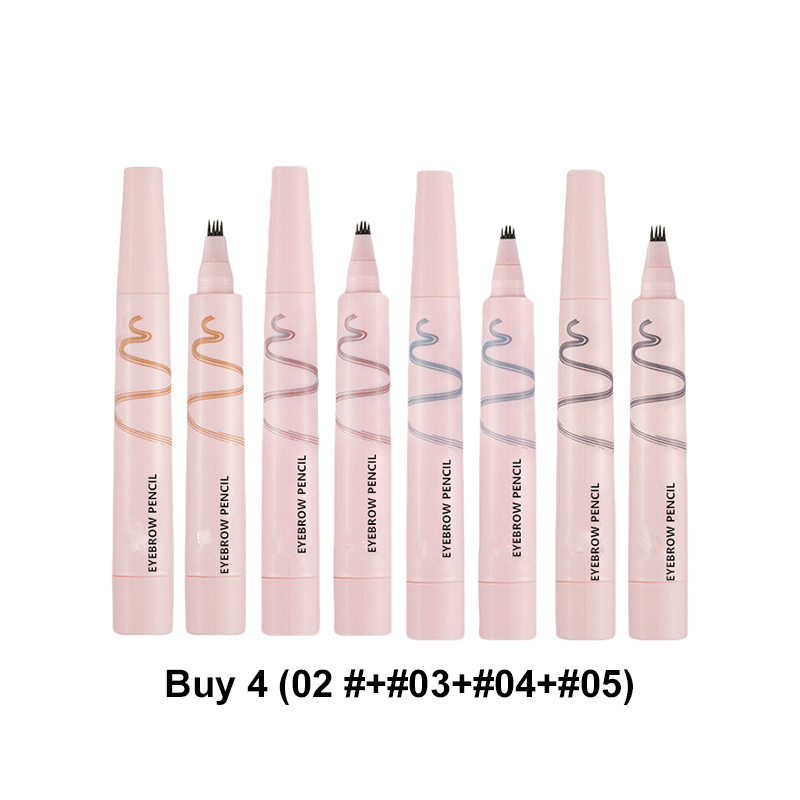 🖤 Lápiz de Cejas Impermeable de 4 Puntas | Trazos Finos Efecto Pelo Natural 💗 | Larga Duración 24H a Prueba de Manchas 🌧️ | 5 Tonos del Marrón al Negro 🎨 | Formato 12 g 👜