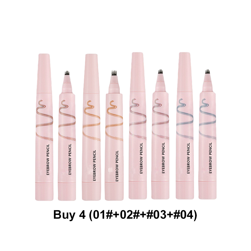 🖤 Lápiz de Cejas Impermeable de 4 Puntas | Trazos Finos Efecto Pelo Natural 💗 | Larga Duración 24H a Prueba de Manchas 🌧️ | 5 Tonos del Marrón al Negro 🎨 | Formato 12 g 👜