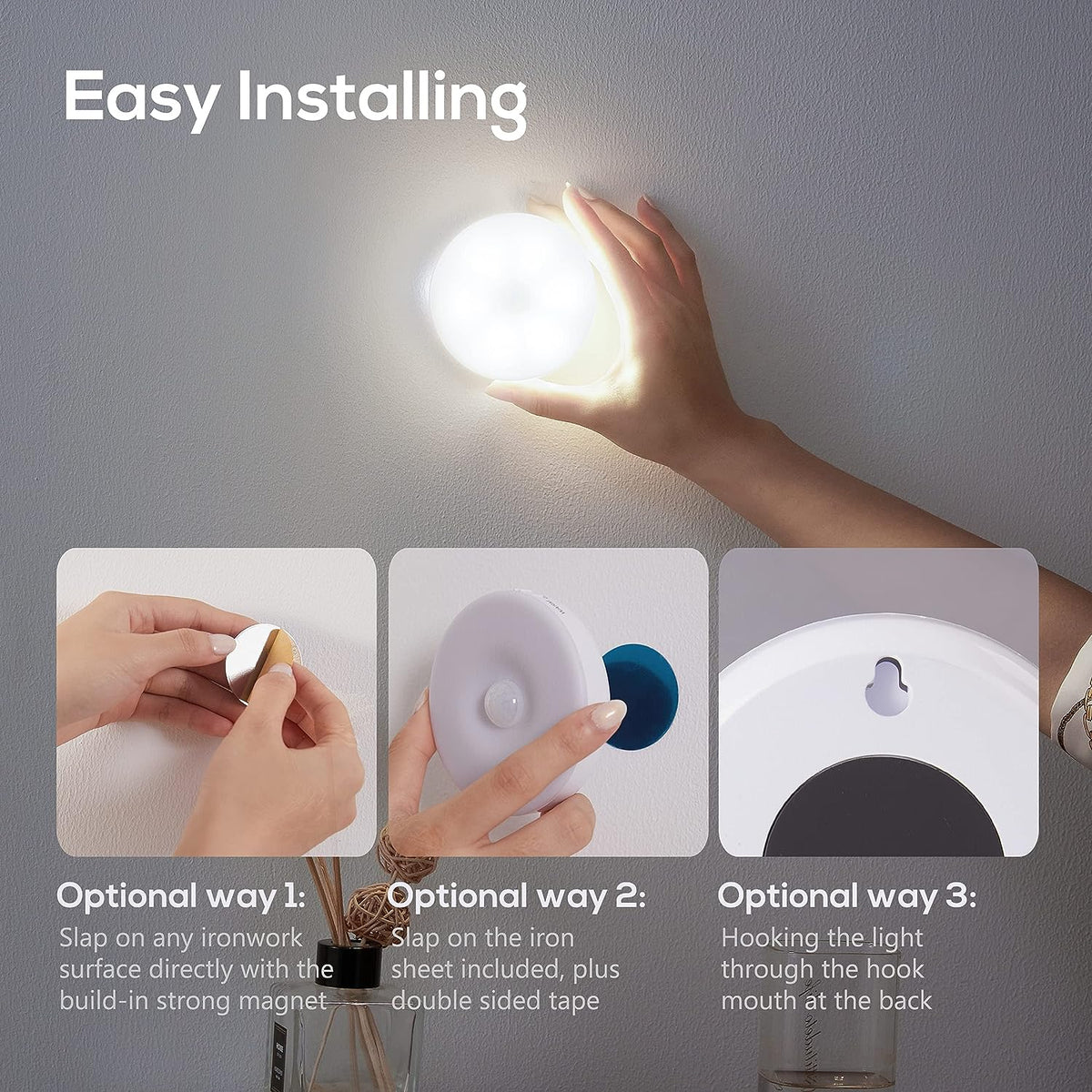 📢 ¡50 % DE DESCUENTO! 💡 Luz recargable con sensor de movimiento y soporte magnético