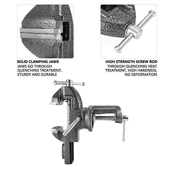 🔥 ¡50% DTO! 🔧 Tornillo de Banco Mini Universal de Alto Rendimiento – Hierro Fundido Templado – Rotación 360° y Mordazas de 63 mm para Taller y Bricolaje