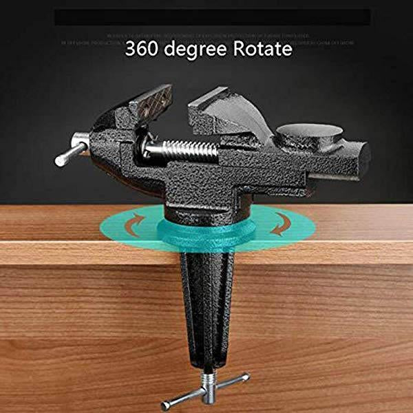 🔥 ¡50% DTO! 🔧 Tornillo de Banco Mini Universal de Alto Rendimiento – Hierro Fundido Templado – Rotación 360° y Mordazas de 63 mm para Taller y Bricolaje