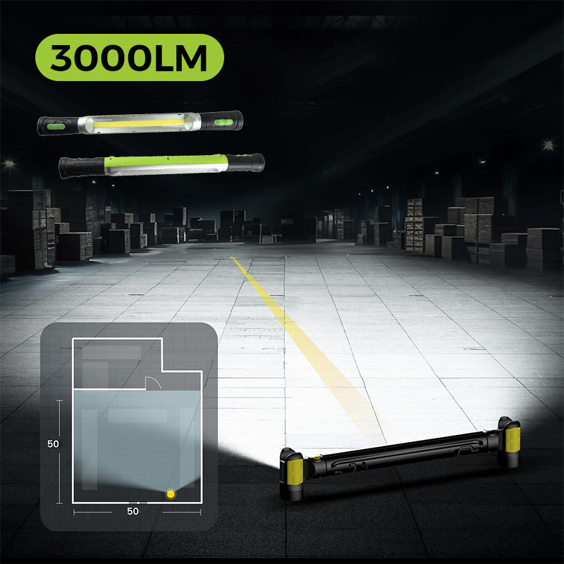 🛠️⚡ Luz de trabajo LED recargable con gancho – ¡50% de descuento! 3 modos, batería doble de 2600 mAh, más de 3 horas de autonomía: resistente y portátil.