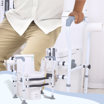 🔥OFERTA HOT 50% OFF! 🚻🛡️ Barras de Seguridad para WC para Personas Mayores – Instalación sin herramientas· ventosas antideslizantes y portarrollos integrado 🏠