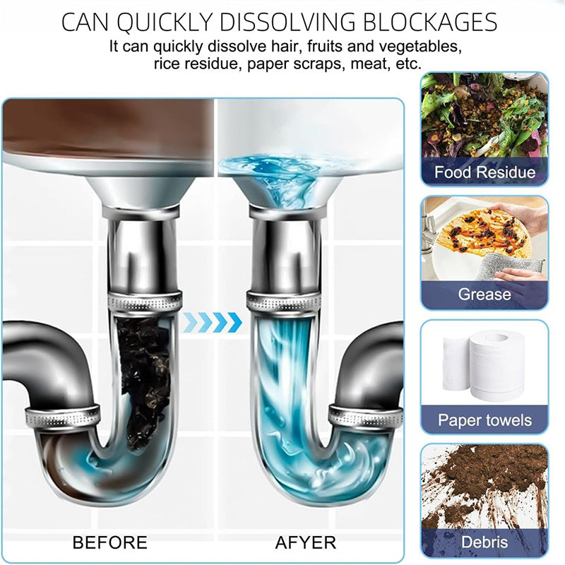 🎁2026 New Arrivals 50% OFF💥Powerful Pipe Dredging Agent for Kitchen and Toilet Pipelines - Dissolves 200+ Blockages and Kills of Bacteria