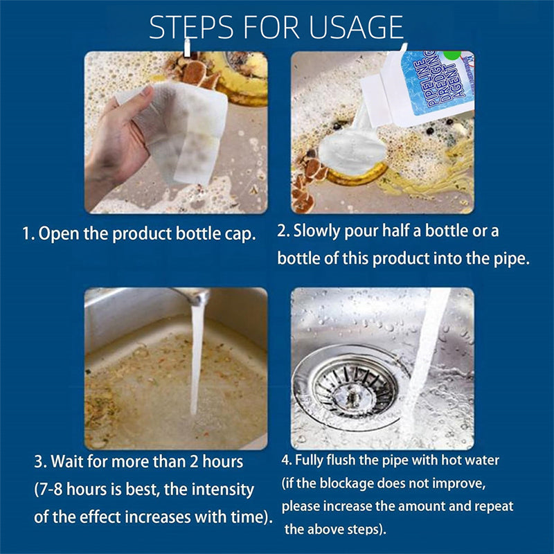 🎁2026 New Arrivals 50% OFF💥Powerful Pipe Dredging Agent for Kitchen and Toilet Pipelines - Dissolves 200+ Blockages and Kills of Bacteria