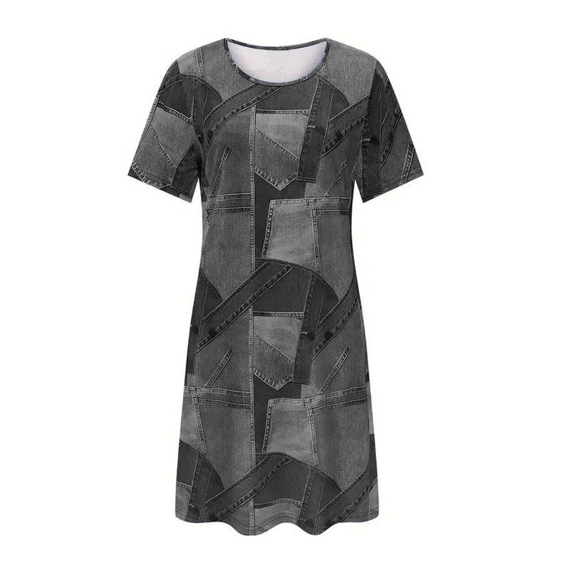 Vestido Casual para Mujer con Estampado Patchwork