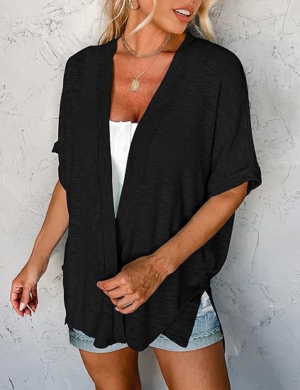 🧥 ¡OFERTA ESPECIAL 50% DE DESCUENTO AHORA! 🌈 Cárdigan de Manga Corta 2025 – Estiloso, Fluido, 5 Tallas ✨