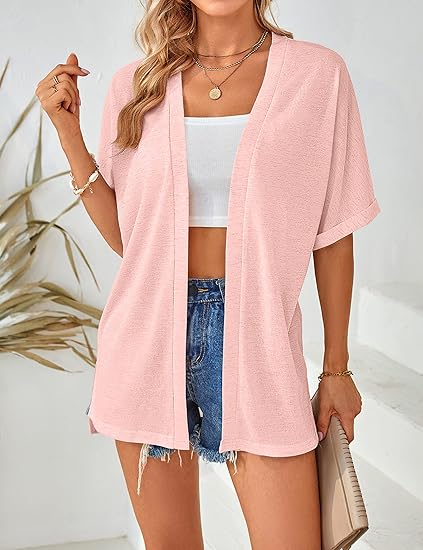 🧥 ¡OFERTA ESPECIAL 50% DE DESCUENTO AHORA! 🌈 Cárdigan de Manga Corta 2025 – Estiloso, Fluido, 5 Tallas ✨