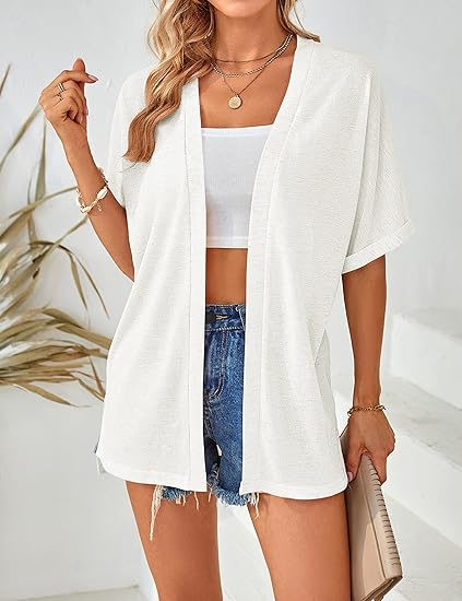 🧥 ¡OFERTA ESPECIAL 50% DE DESCUENTO AHORA! 🌈 Cárdigan de Manga Corta 2025 – Estiloso, Fluido, 5 Tallas ✨