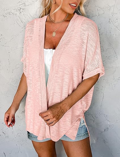 🧥 ¡OFERTA ESPECIAL 50% DE DESCUENTO AHORA! 🌈 Cárdigan de Manga Corta 2025 – Estiloso, Fluido, 5 Tallas ✨