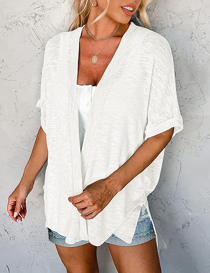 🧥 ¡OFERTA ESPECIAL 50% DE DESCUENTO AHORA! 🌈 Cárdigan de Manga Corta 2025 – Estiloso, Fluido, 5 Tallas ✨