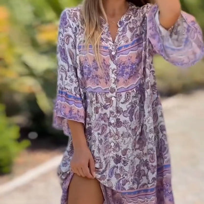 Vestido Floral para Mujer con Escote en V
