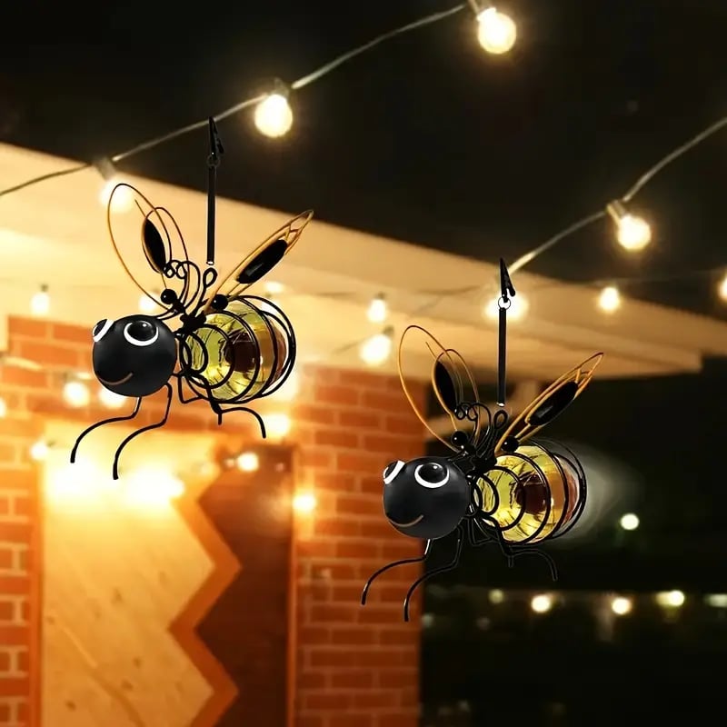 🐝 Lámpara solar colgante para exteriores con forma de abeja