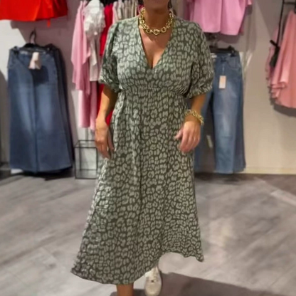 💃Vestido estampado con cuello en V para mujer