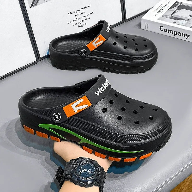 👞 ¡50 % DE DESCUENTO! 💫 Sandalias transpirables sin cordones para hombre: parte superior de malla, suela antideslizante y ajuste cómodo para el verano 🏖️