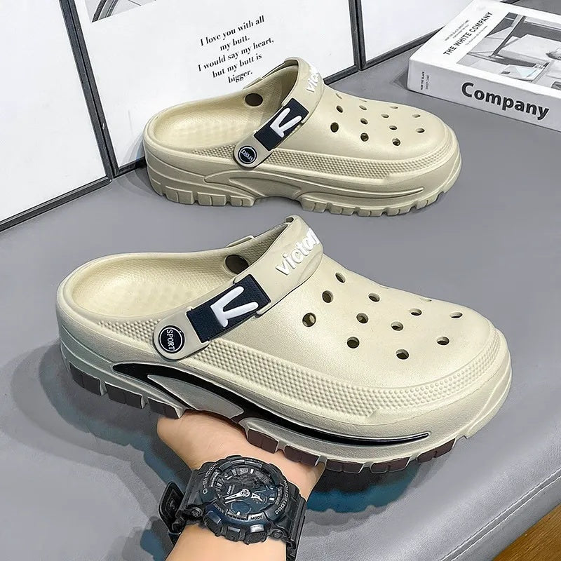 👞 ¡50 % DE DESCUENTO! 💫 Sandalias transpirables sin cordones para hombre: parte superior de malla, suela antideslizante y ajuste cómodo para el verano 🏖️