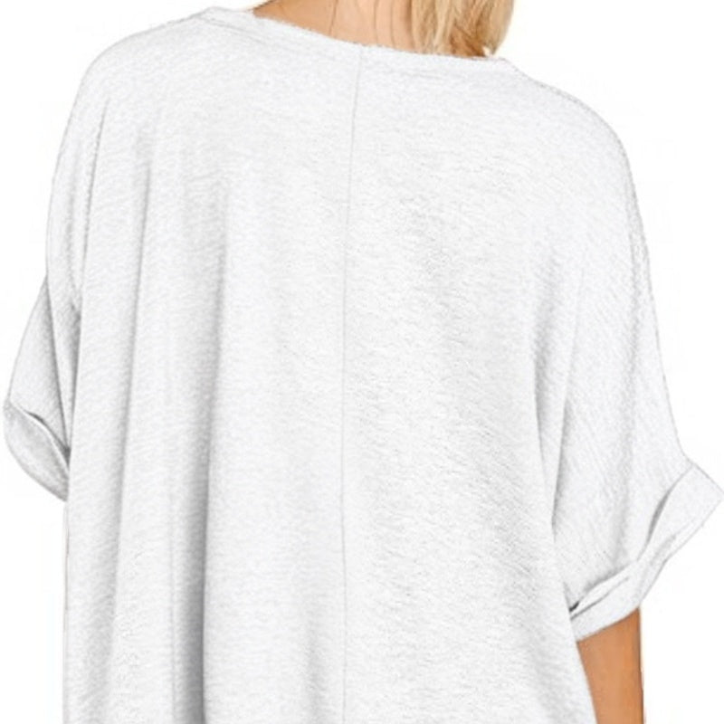 👕 ¡OFERTA POR TIEMPO LIMITADO 50% DE DESCUENTO! 🌸 Top de Mujer Holgado de Escote en V – 6 Colores, Tejido Suave ✨
