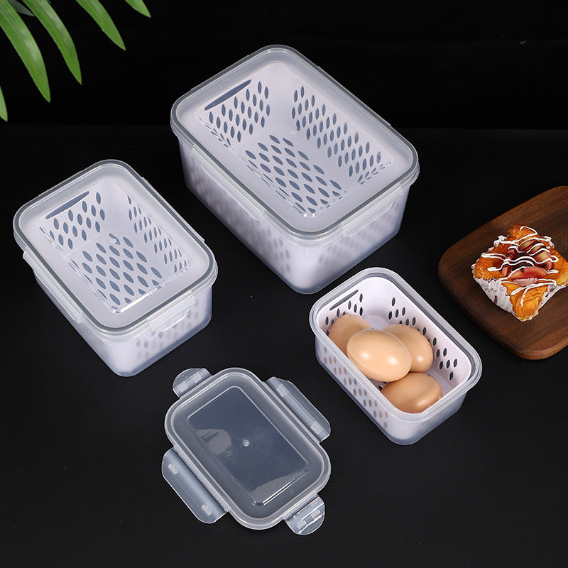 ⚡Oferta relámpago 50% de descuento🍇Juego de 3 recipientes para almacenar fruta en el refrigerador con colador extraíble