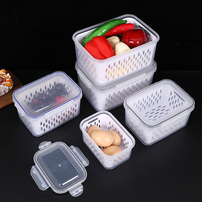 ⚡Oferta relámpago 50% de descuento🍇Juego de 3 recipientes para almacenar fruta en el refrigerador con colador extraíble