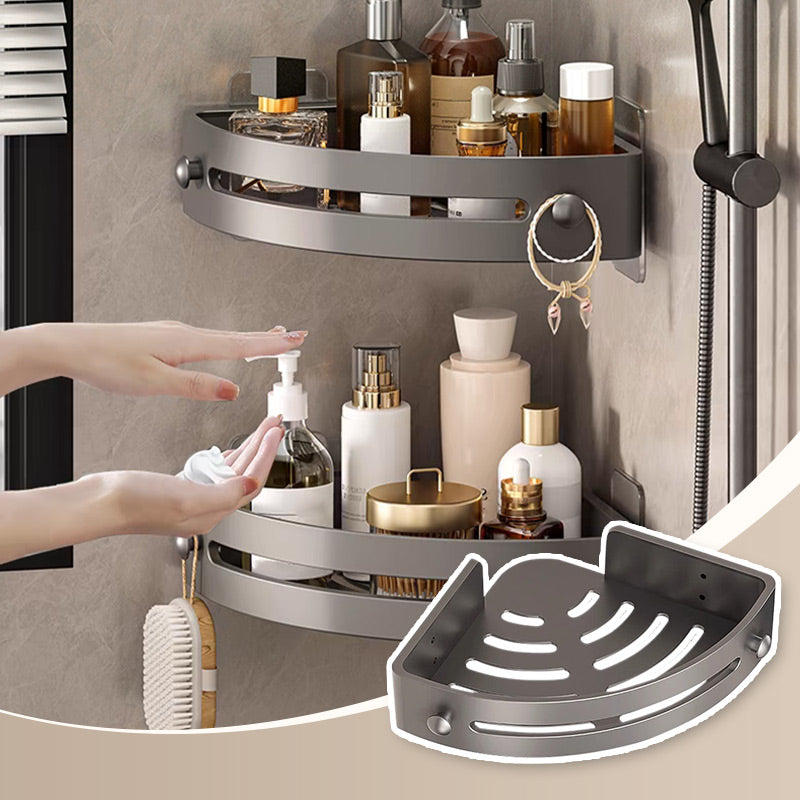 【1º en Artículos de baño】📢50% DE DESCUENTO!✨Estante de Ducha Esquinera sin Perforación con Ganchos