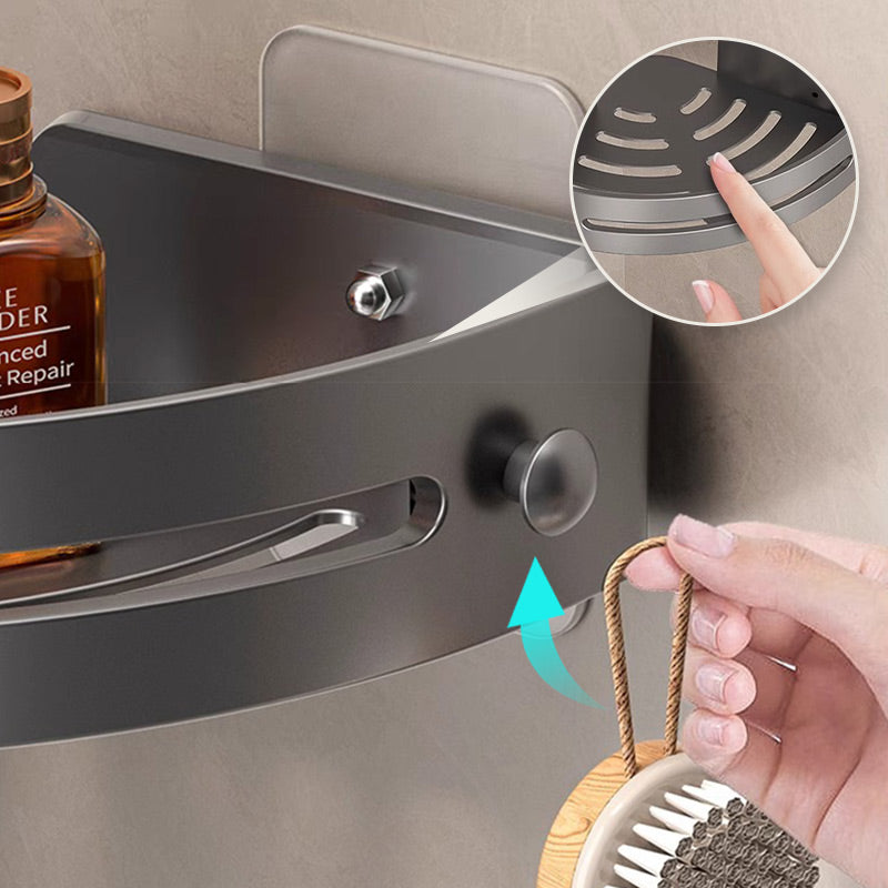 【1º en Artículos de baño】📢50% DE DESCUENTO!✨Estante de Ducha Esquinera sin Perforación con Ganchos