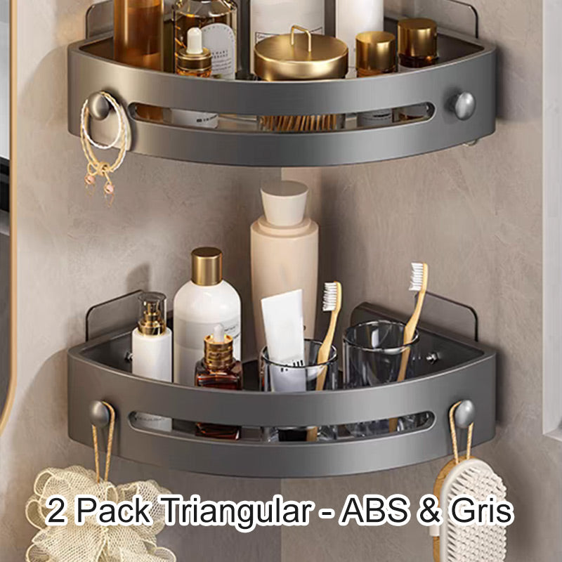 【1º en Artículos de baño】📢50% DE DESCUENTO!✨Estante de Ducha Esquinera sin Perforación con Ganchos
